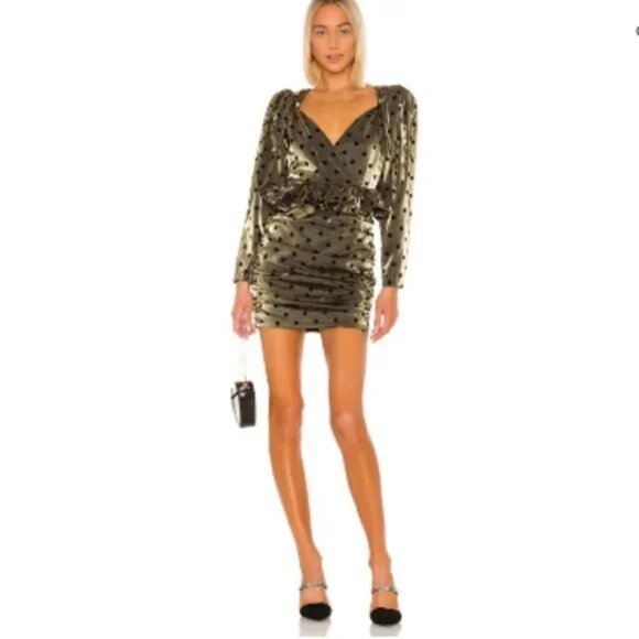 Lpa Ailisa Dress in Gold & Black - Picture 1 of 9